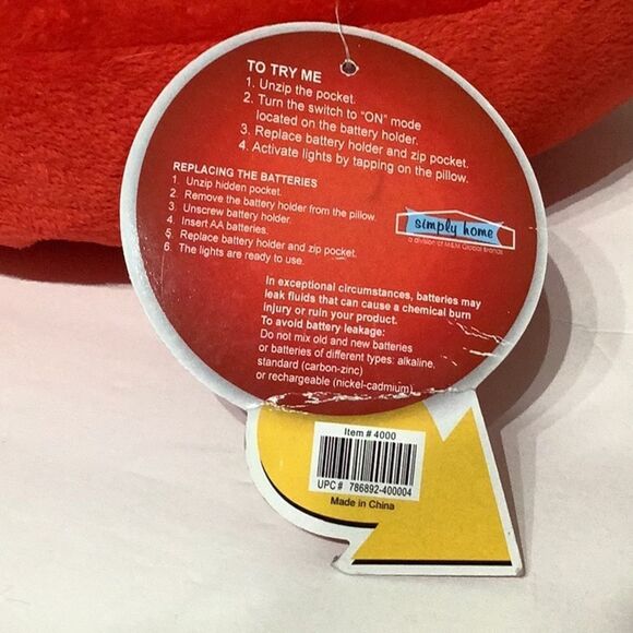 Simple Home NWT - Light Up Pillow 14” dia - do not enter  KEEP OUT - sof… - Picture 8 of 9